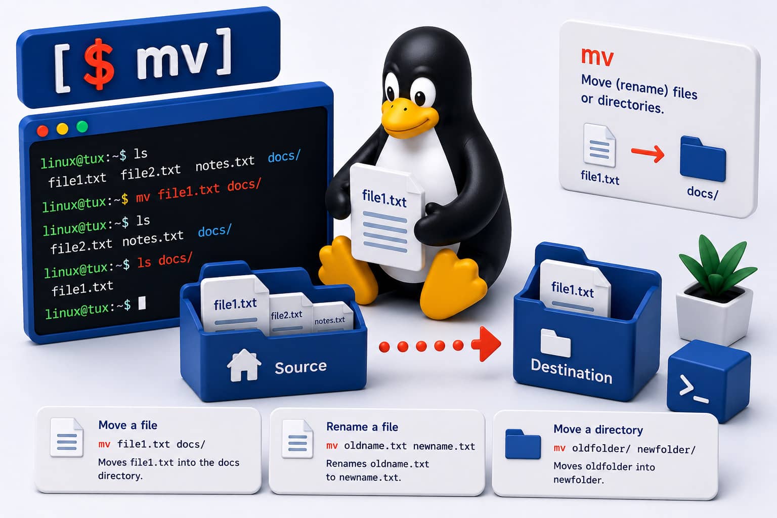Linux commando: mv