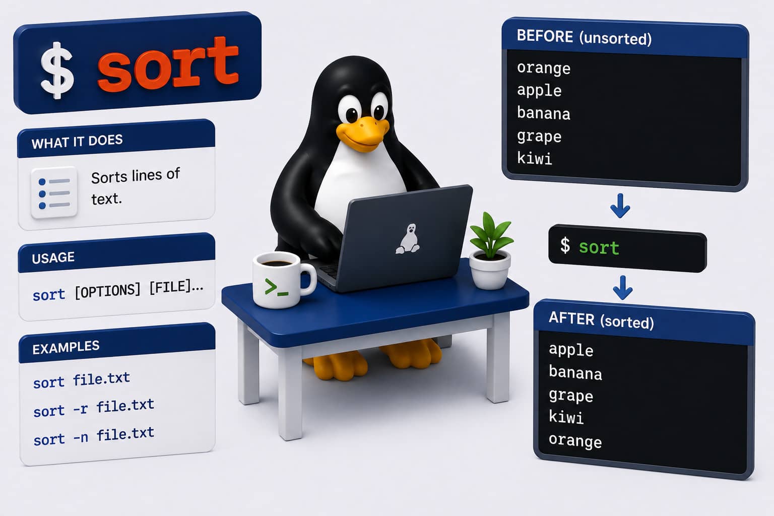Linux command: sort