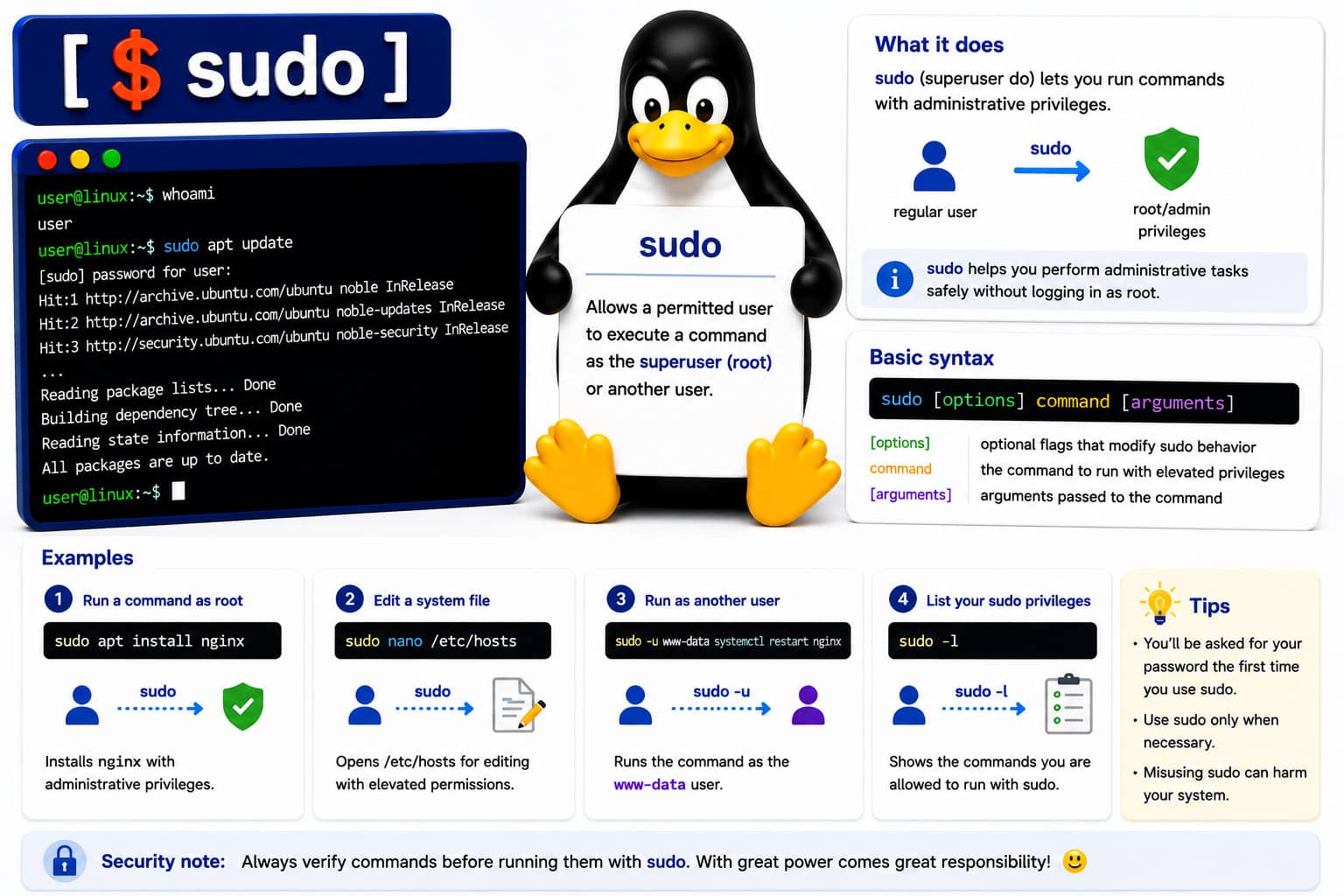 Linux commando: sudo