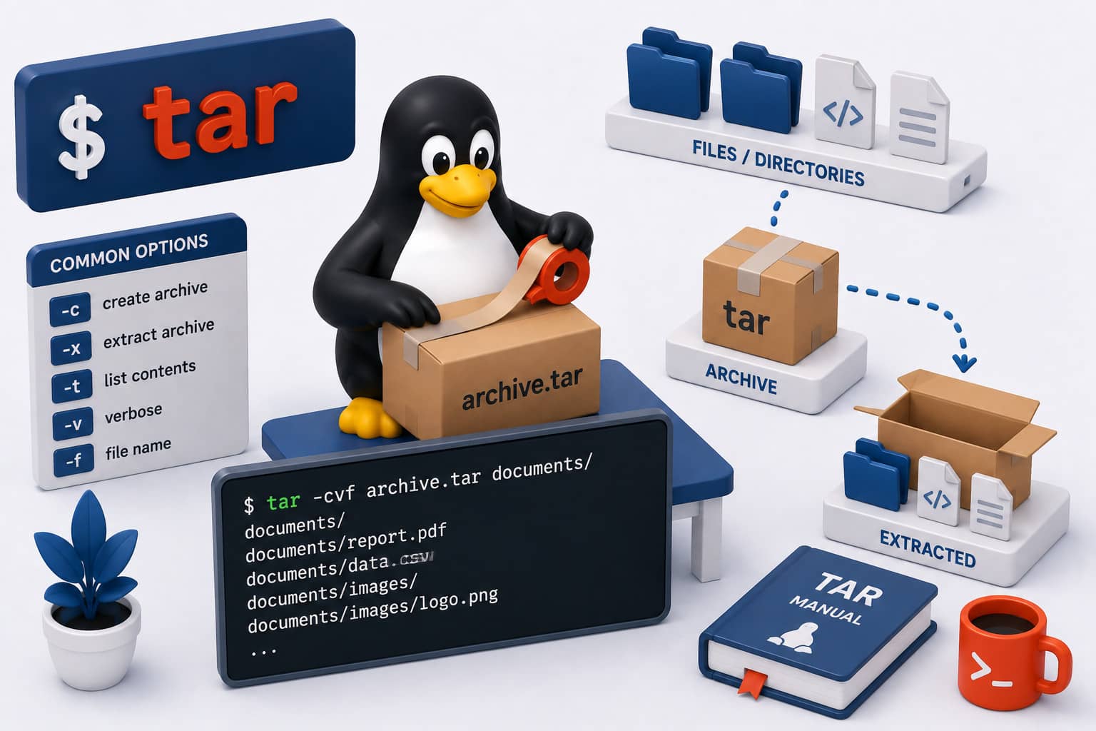 Linux commando: tar