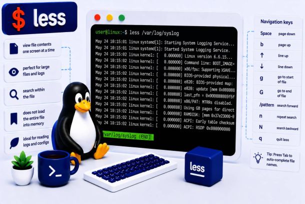 Linux commando: less