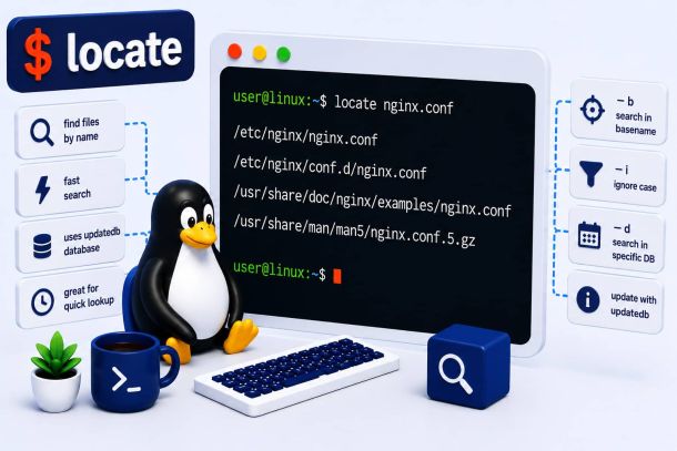 Linux command: locate